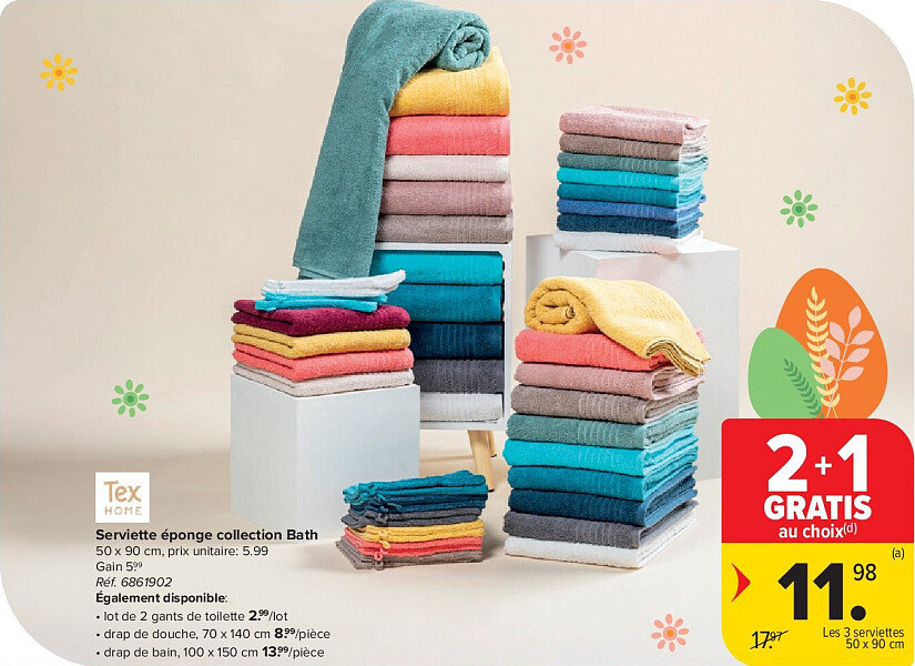 Serviette éponge collection Bath 50 x 90 cm