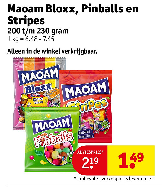 Maoam Bloxx, Pinballs en Stripes