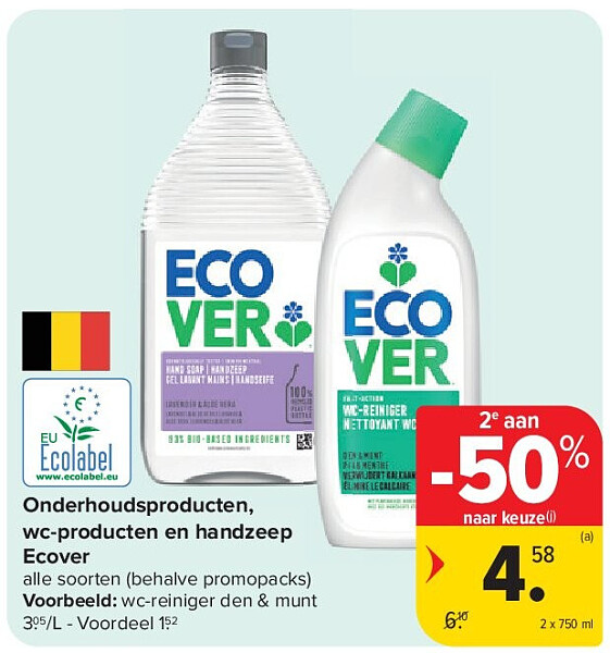 Onderhoudsproducten, wc-producten en handzeep Ecover