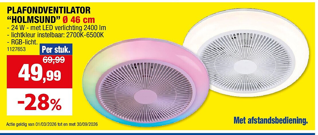 PLAFONDVENTILATOR “HOLMSUND” Ø 46 cm