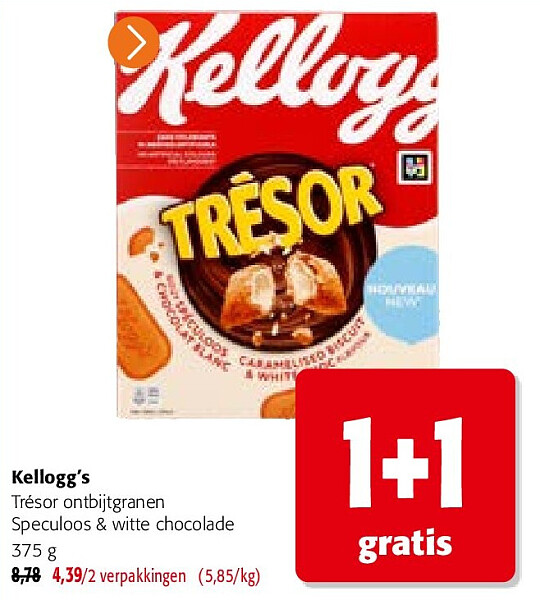 Kellogg’s Trésor ontbijtgranen Speculoos & witte chocolade 375 g