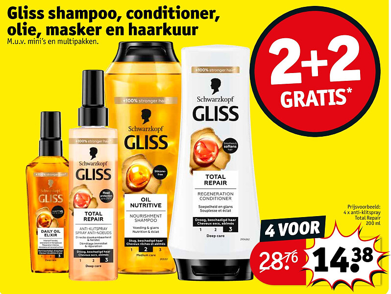Gliss shampoo, conditioner, olie, masker en haarkuur