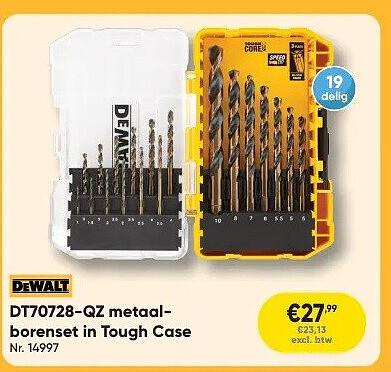 DT70728-QZ metaalborenset in Tough Case Nr. 14997