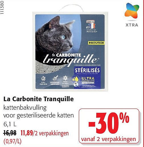 La Carbonite Tranquille kattenbakvulling voor gesteriliseerde katten 6,1 L