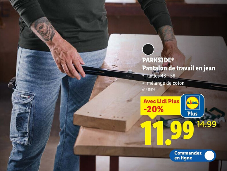 Pantalon de travail en jean