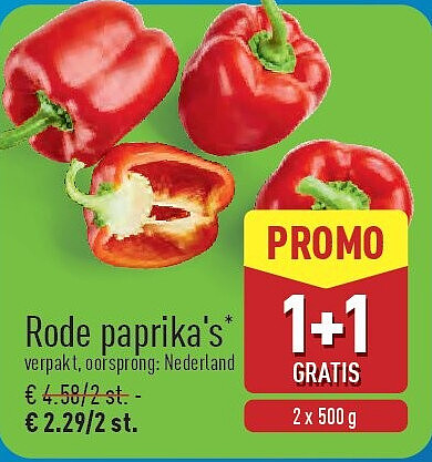 Rode paprika's