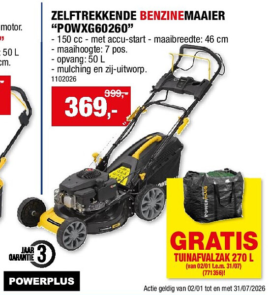 ZELFTREKKENDE BENZINEMAAIER “POWXG60260”