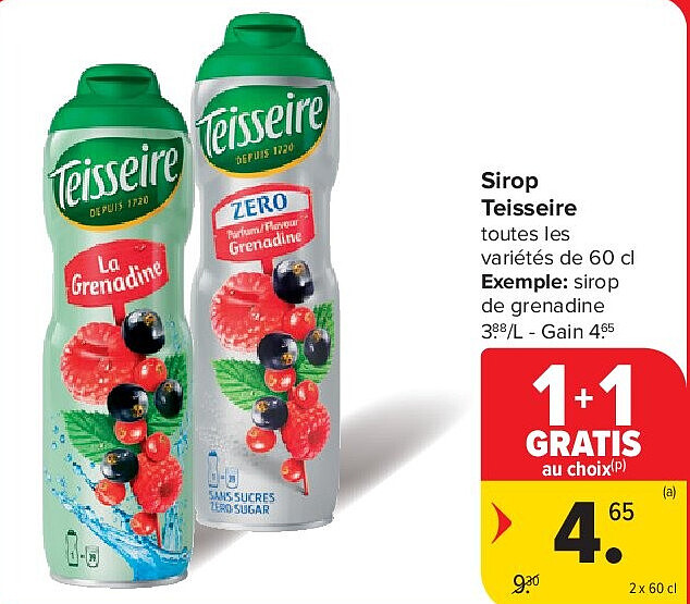 Sirop Teisseire 2 x 60 cl