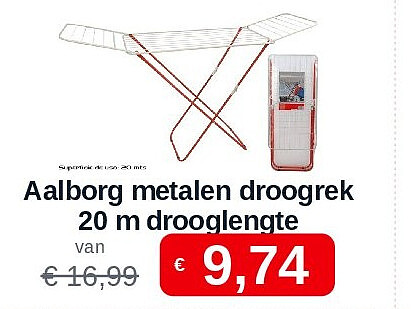 Aalborg metalen droogrek 20 m drooglengte