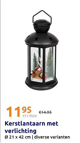 Kerstlantaarn met verlichting