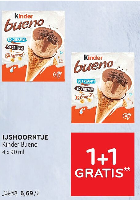 IJSHOORNTJE Kinder Bueno 4 x 90 ml