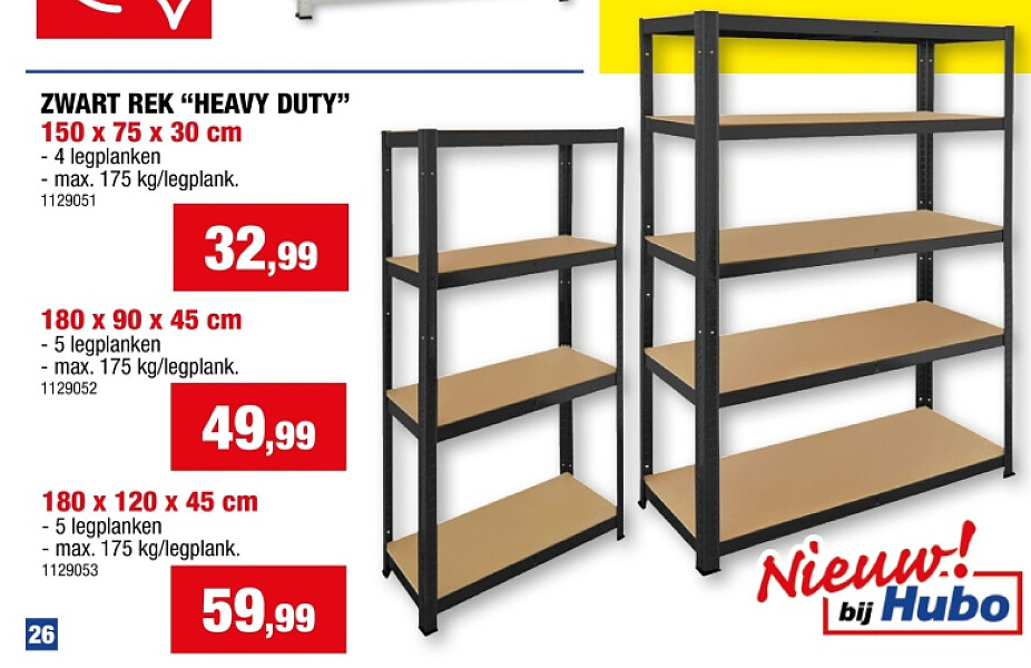 ZWART REK "HEAVY DUTY"