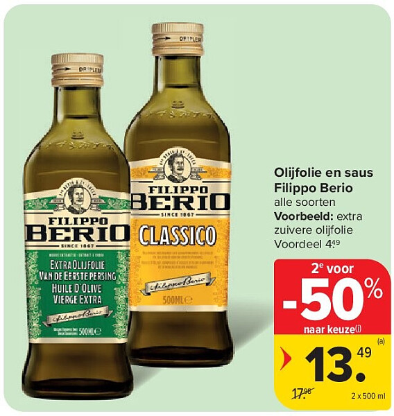 Olijfolie en saus Filippo Berio