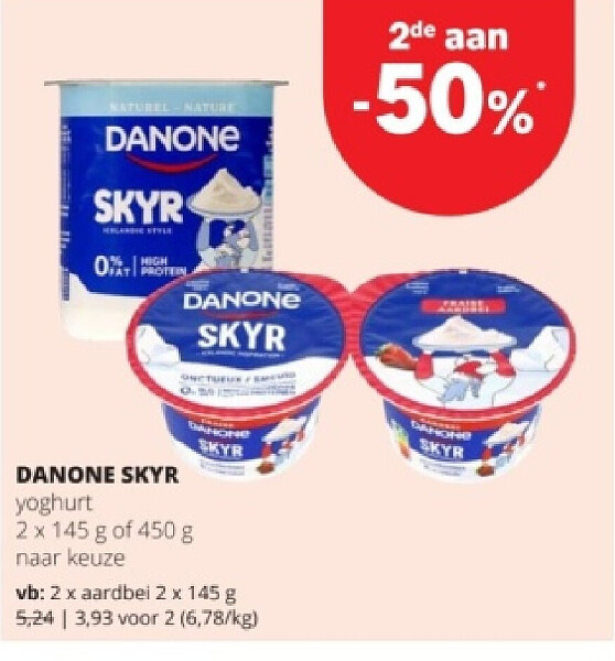 DANONE SKYR aardbei 2 x 145 g