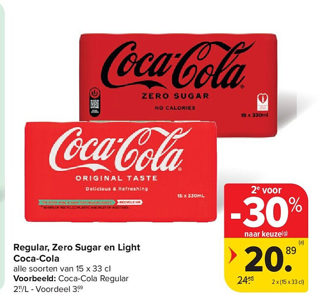 Regular, Zero Sugar en Light Coca-Cola