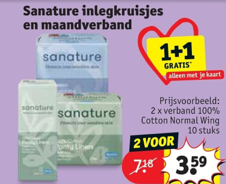 Sanature inlegkruisjes en maandverband