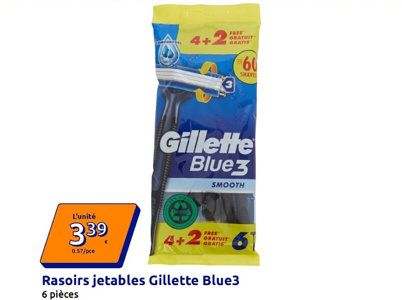 Rasoirs jetables Gillette Blue3