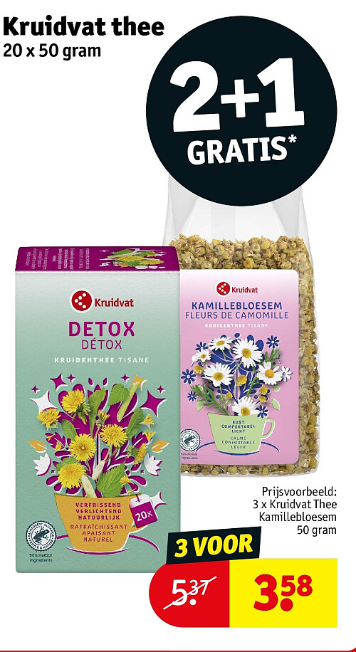 3 x Kruidvat Thee Kamillebloesem 50 gram