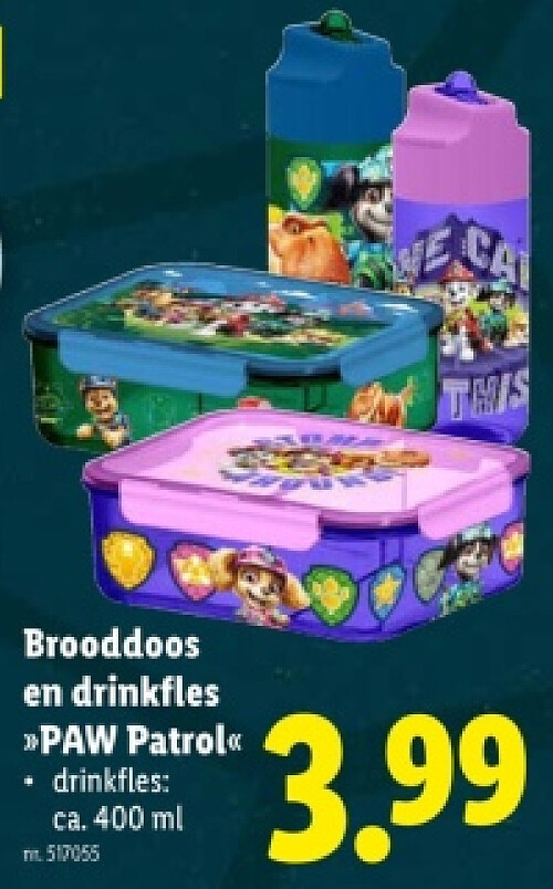 Brooddoos en drinkfles >>PAW Patrol<