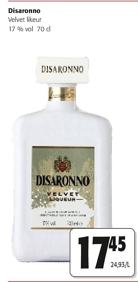 Disaronno Velvet likeur 17 % vol 70 cl