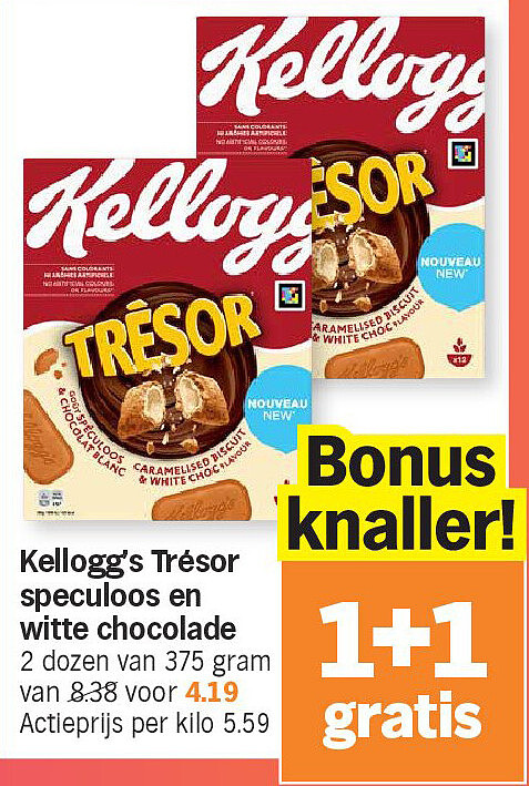Kellogg's Trésor speculoos en witte chocolade