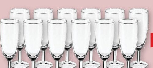 Set van 12 champagneglazen