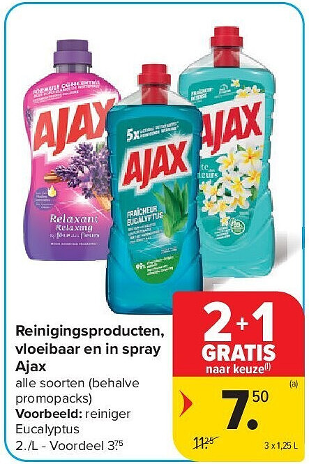 Reinigingsproducten, vloeibaar en in spray Ajax