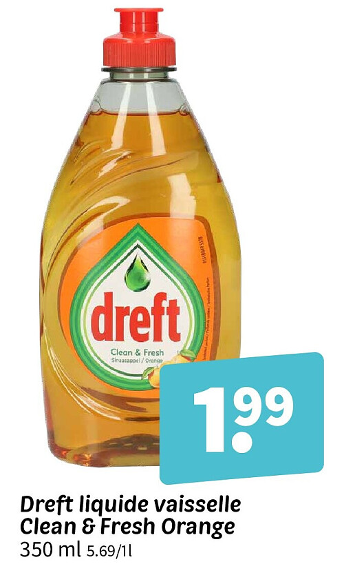 Dreft liquide vaisselle Clean & Fresh Orange