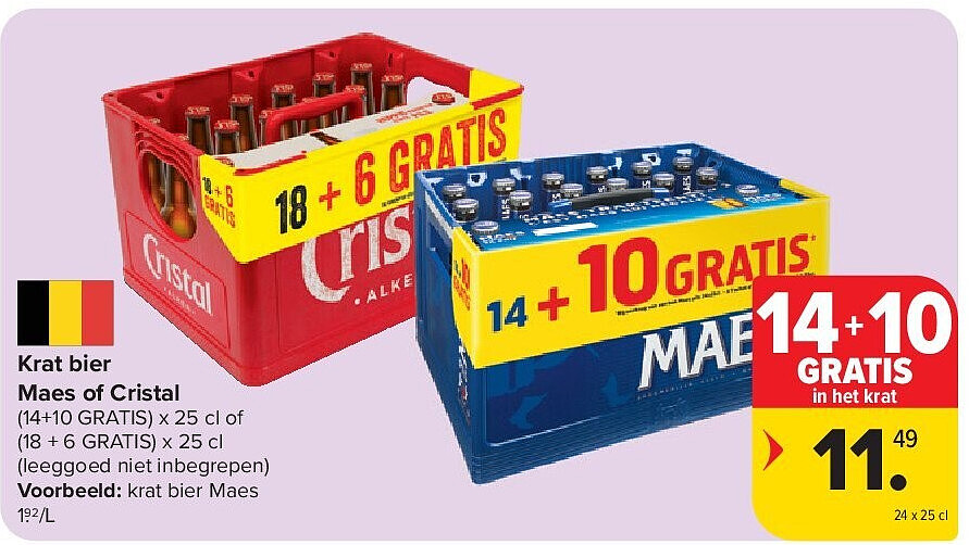Krat bier Maes of Cristal