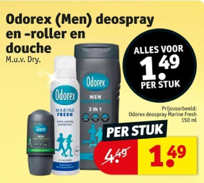 Odorex (Men) deospray en -roller en douche