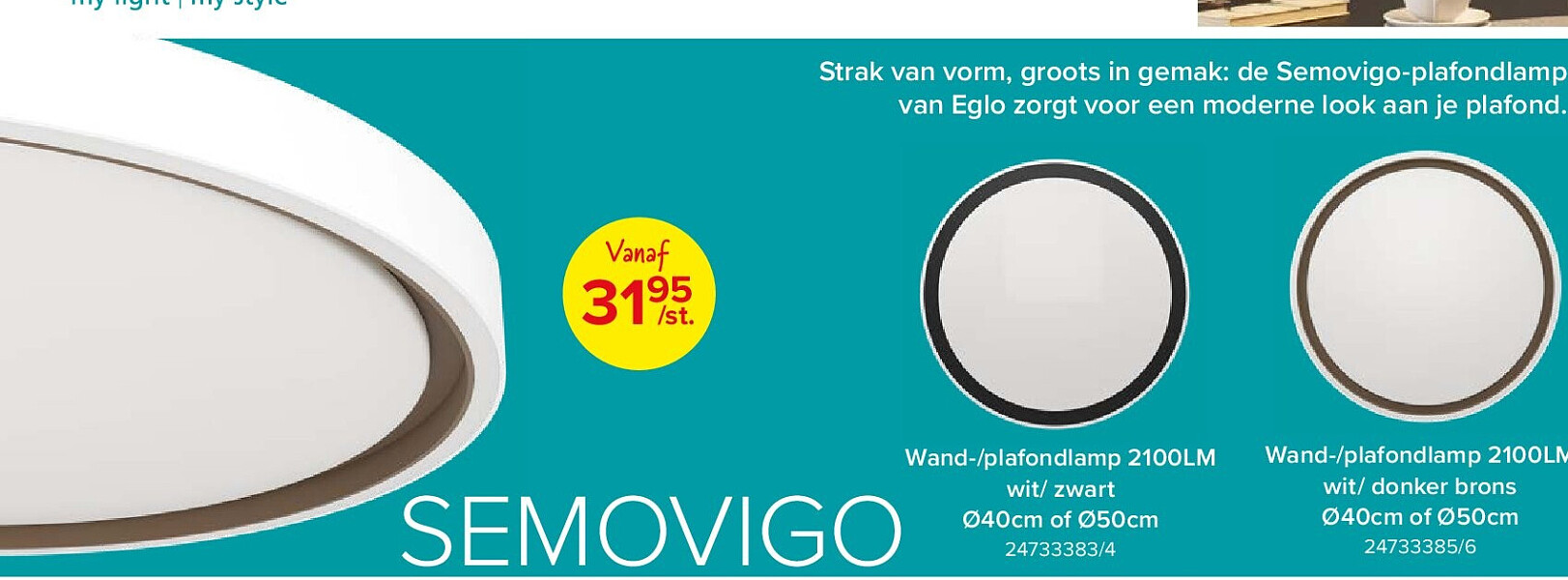 Wand-/plafondlamp 2100LM