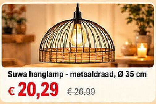 Suwa hanglamp - metaaldraad, Ø35 cm