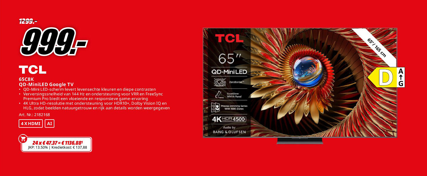 TCL 65C8K QD-MiniLED Google TV