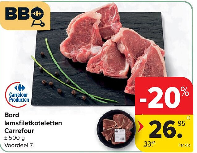 Bord lamsfi letkoteletten Carrefour