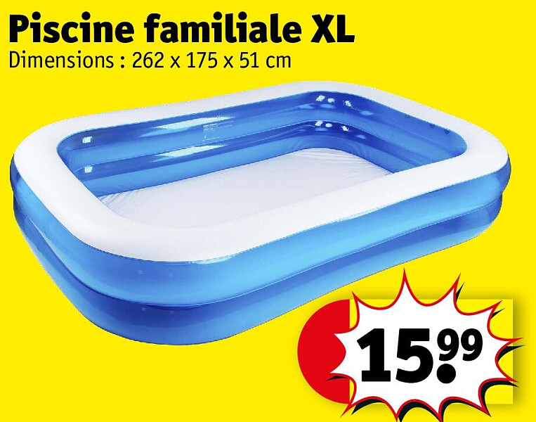 Piscine familiale XL 262 x 175 x 51 cm