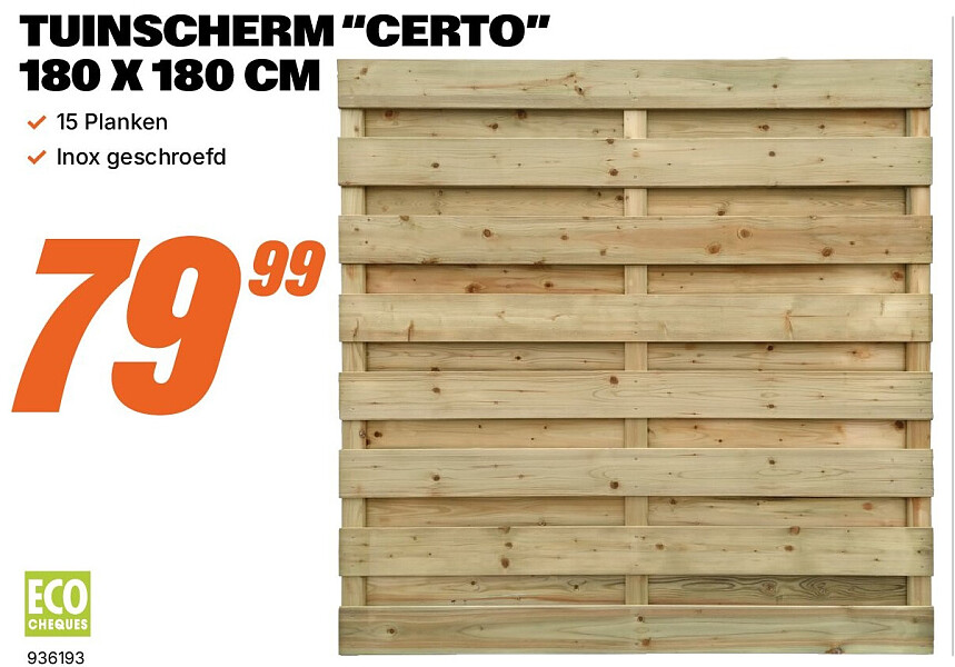TUINSCHERM “CERTO” 180 X 180 CM