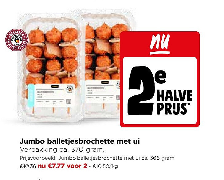 Jumbo balletjesbrochette met ui