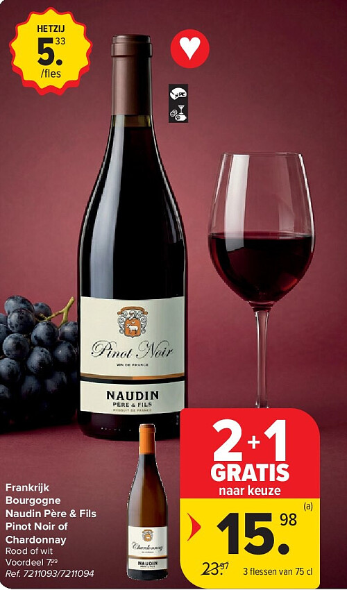 Frankrijk Bourgogne Naudin Père & Fils Pinot Noir of Chardonnay