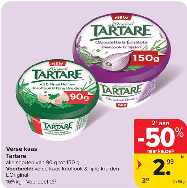 Verse kaas Tartare