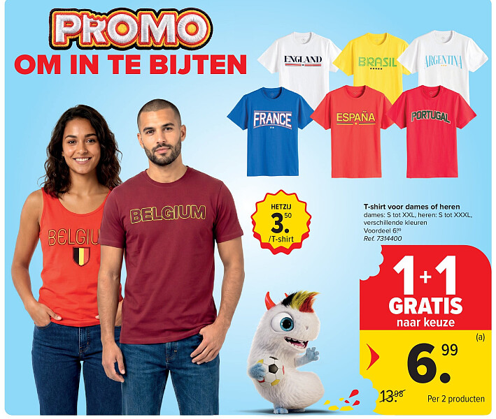 T-shirt voor dames of heren