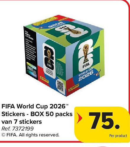 FIFA World Cup 2026™ Stickers - BOX 50 packs van 7 stickers