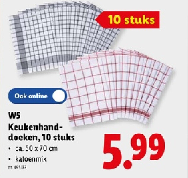 Keukenhanddoeken, 10 stuks