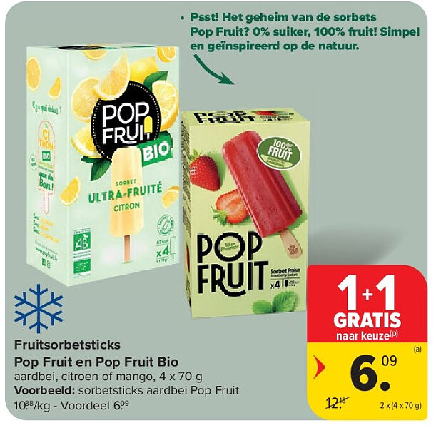 Fruitsorbetsticks Pop Fruit en Pop Fruit Bio