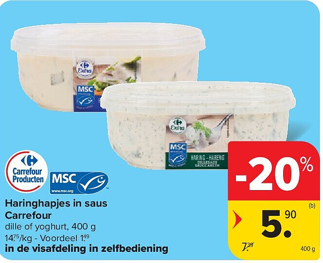 Haringhapjes in saus Carrefour