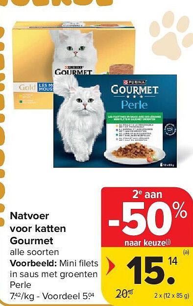 Natvoer voor katten Gourmet