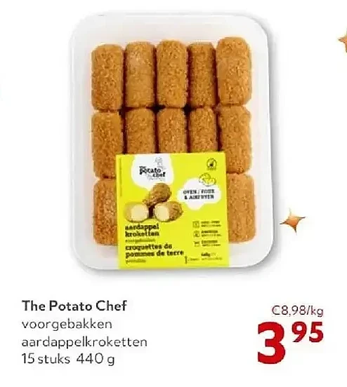 The Potato Chef voorgebakken aardappelkroketten 15 stuks 440 g