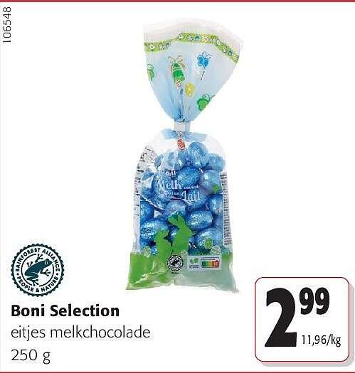 Boni Selection eitjes melkchocolade 250 g