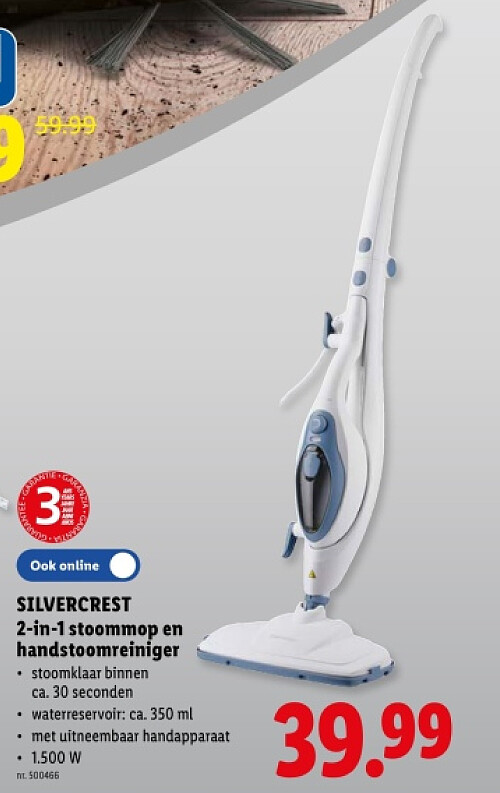 2-in-1 stoommop en handstoomreiniger
