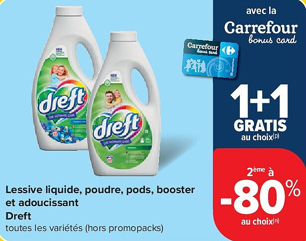 Lessive liquide, poudre, pods, booster et adoucissant Dreft