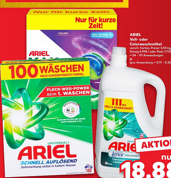 ARIEL Voll- oder Colorwaschmittel